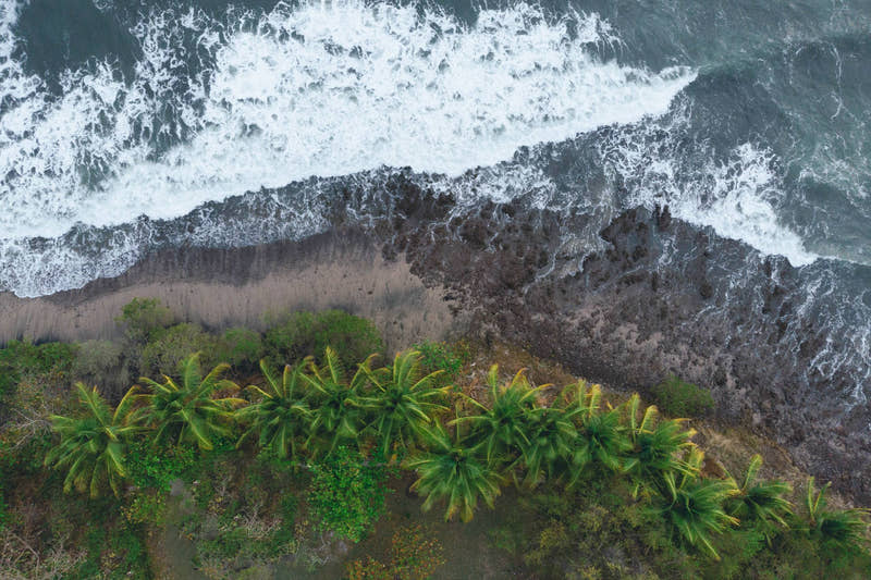 Côte du nord du Nicaragua vue du ciel