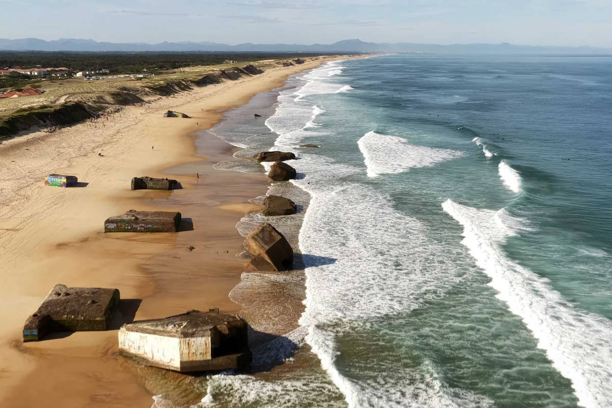 Plage de Capbreton vue du ciel